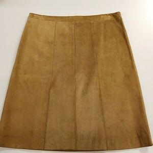 Genuine leather A line skirt